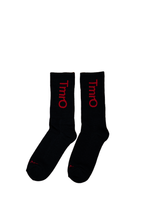 TmrO Crew Socks in Black and Red