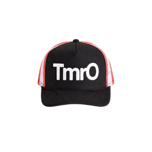TmrO Trucker Hat in black, red and white